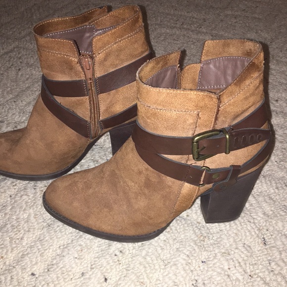 Mossimo Supply Co. Shoes - Ankle boots w/ 3 inch heel. Brown suede material